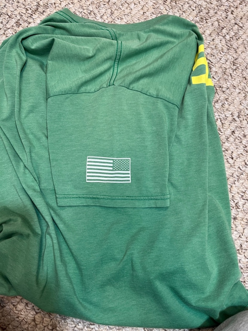 5.11 Tactical Green and Yellow Logo Short Sleeve Tee - Picture 4 of 5
